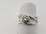 1.00 ct Round Moissanite in Sterling Freeform Ring