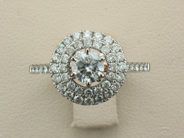 ctw Two Tone (Rose/White) Double Halo Diamond Ring – Chimera