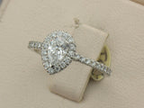 .83 Ctw Natural Pear Shape Diamond Halo Ring - GIA certified