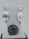 Sterling Silver Leaf Earrings - Hand made by Zina