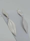 Sterling Silver Leaf Earrings - Hand made by Zina