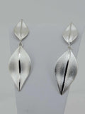 Sterling Silver Leaf Earrings - Hand made by Zina
