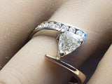 14kt Two Tone Estate Diamond Ring - Center Diamond is Trillion Cut