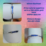 Natural sapphire ring in 14kt White Gold
