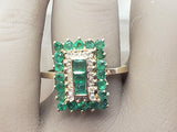 Estate Ring With Natural Emeralds in 14kt Yellow Gold