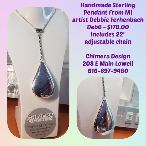 A Very Unique Sterling Silver Pendant/Chain by Debbie Fehrenbach