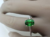 2.30 ct Tsavorite Garnet Ring with diamond accents. Estate piece.