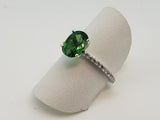 2.30 ct Tsavorite Garnet Ring with diamond accents. Estate piece.