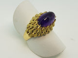 Unique 18kt Yellow Gold Estate Ring with Amethyst