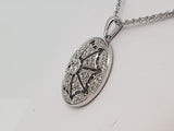 Natural Diamond Pendant on 18 inch White Gold Chain