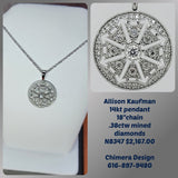 Natural Diamond Pendant on 18 inch White Gold Chain