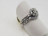 Estate Leo Diamond Wedding Set in 14kt White Gold