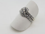 Estate Leo Diamond Wedding Set in 14kt White Gold