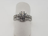 Estate Leo Diamond Wedding Set in 14kt White Gold