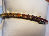 Rainbow of Natural Gems In Heavy Yellow Gold Bracelet - Estate Bargain PRICE REDUCED