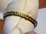 Rainbow of Natural Gems In Heavy Yellow Gold Bracelet - Estate Bargain PRICE REDUCED
