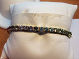Rainbow of Natural Gems In Heavy Yellow Gold Bracelet - Estate Bargain PRICE REDUCED