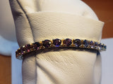 Rainbow of Natural Gems In Heavy Yellow Gold Bracelet - Estate Bargain PRICE REDUCED