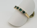 Natural Emerald and Diamond Ring in 14kt Yellow Gold
