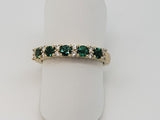 Natural Emerald and Diamond Ring in 14kt Yellow Gold