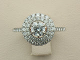 1.85 ctw Two Tone (Rose/White) Double Halo Diamond Ring