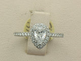 .83 Ctw Natural Pear Shape Diamond Halo Ring - GIA certified
