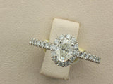 .95 ctw Natural Oval Diamond Halo Engagement Ring