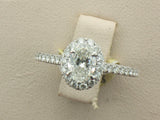 1.14 ctw Natural Oval Diamond Halo Ring