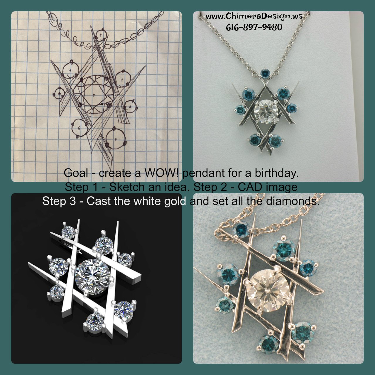 Custom Pendant With Lab Grown Diamonds